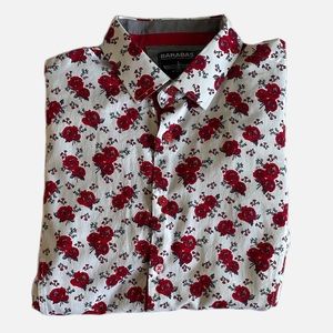 Barabas floral long-sleeve button down shirt